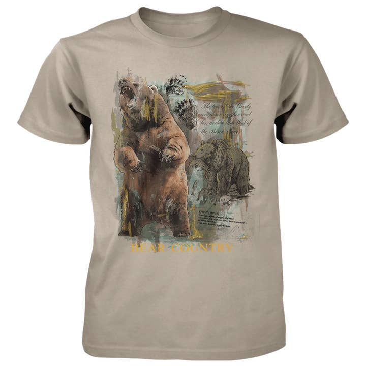 Museum Grizzly - 4,5 oz Katoenen T-shirt voor wholesale door Old Country Outfitters