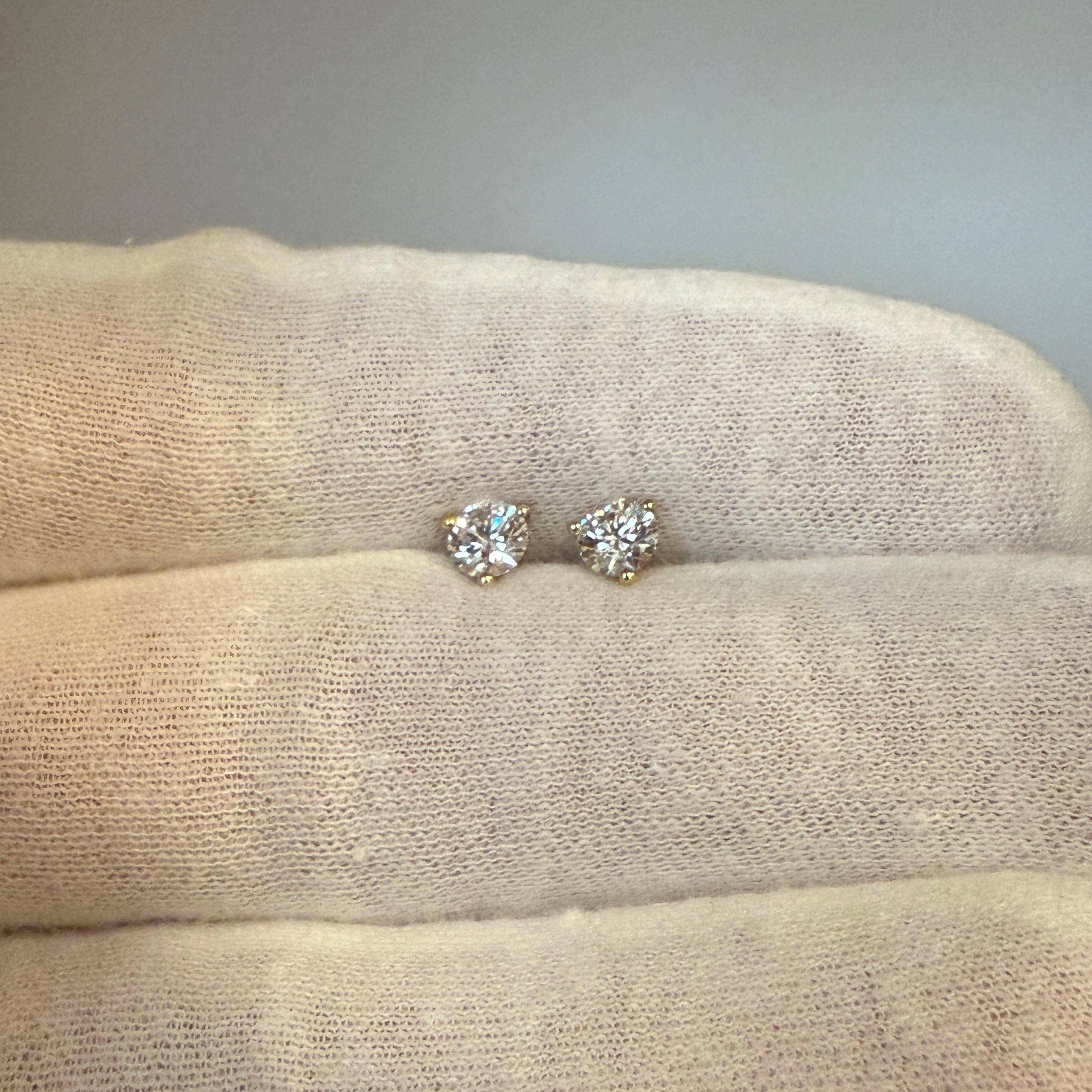 Elegant Jewels LLC - Wholesale Stud/Post Earrings - 1 CTW Round Lab Grown Diamond Stud Earrings 14K Gold3