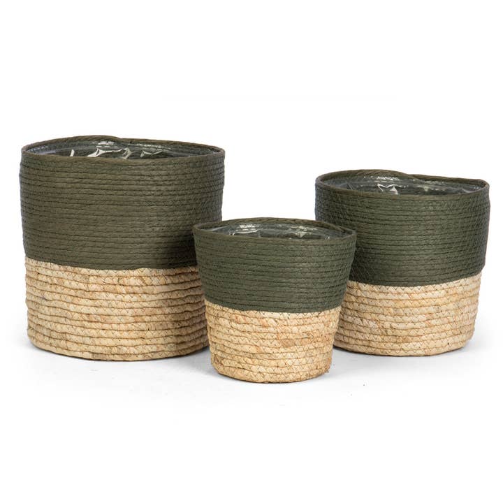Willow Group - Wholesale Plant Pot - S/3 RD MAIZE PLANTERS SEWN-IN