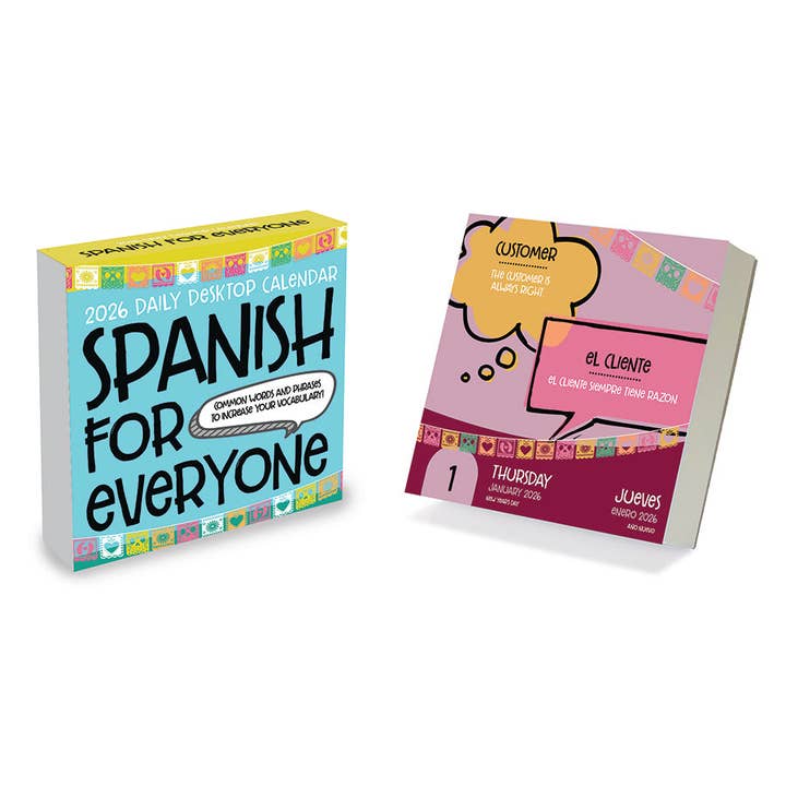 2026 Spanish Words Daily Desktop Calendar for wholesale by TF Publishing - Paper Goods