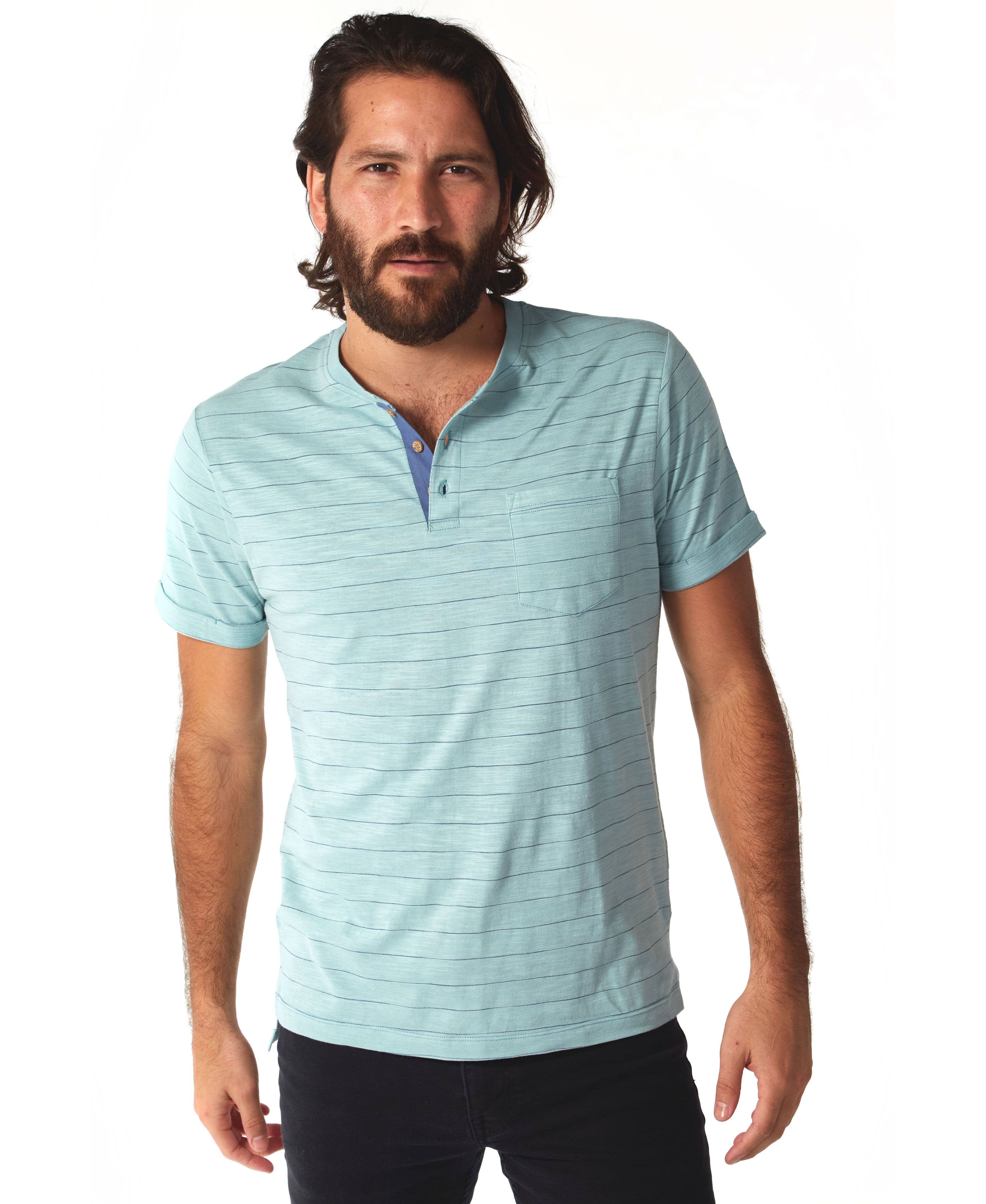PX - Wholesale T-Shirt - Men's - Wade Pinstripe Henley0