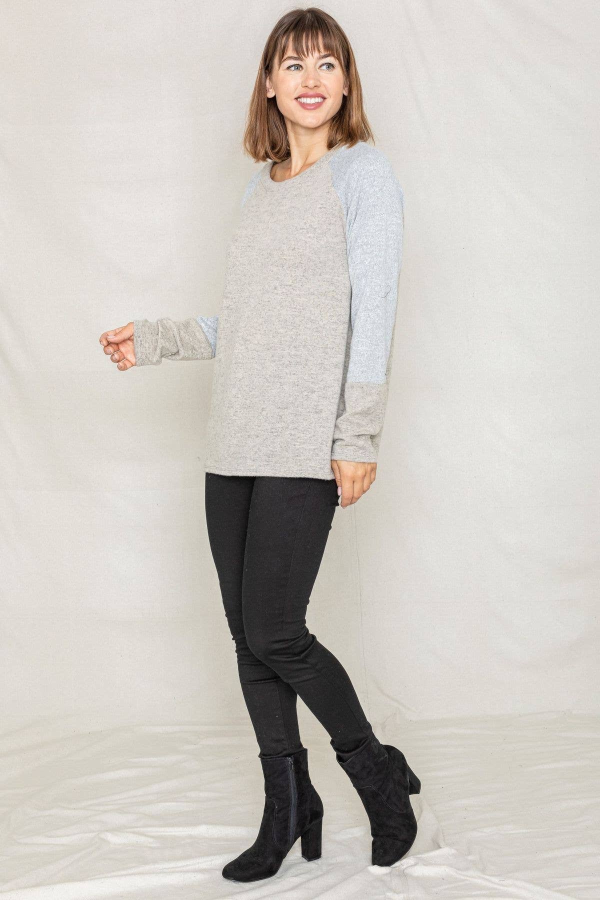 Wholesale Solid Two Tone Raglan Tunic for your store - Faire Canada