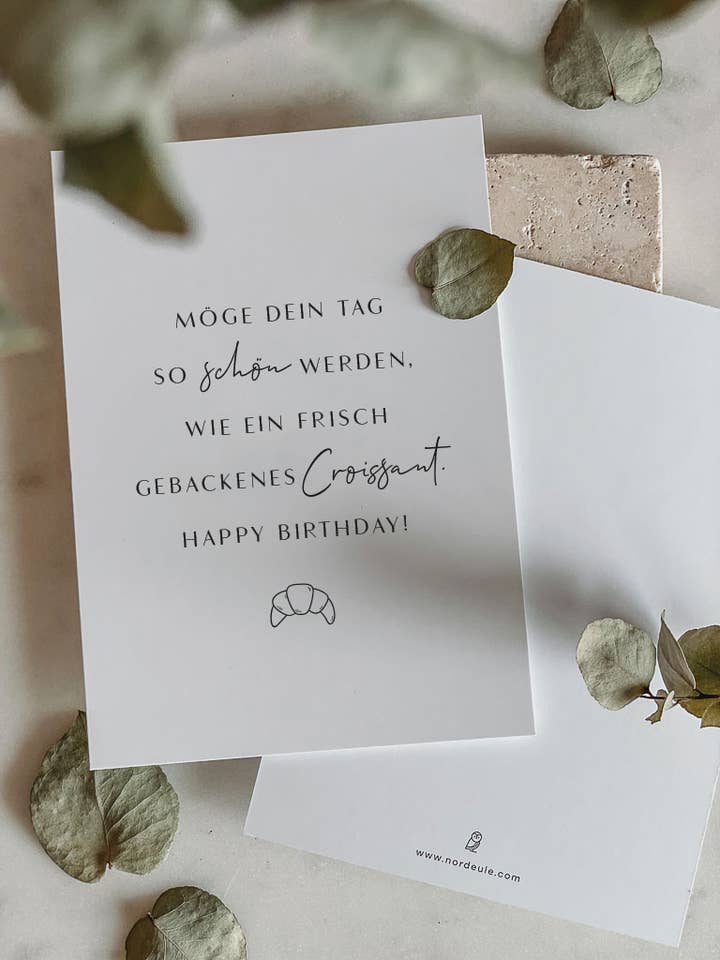Greeting card Croissant "May your day be as beautiful as a freshly baked croissant" for wholesale by NORDEULE