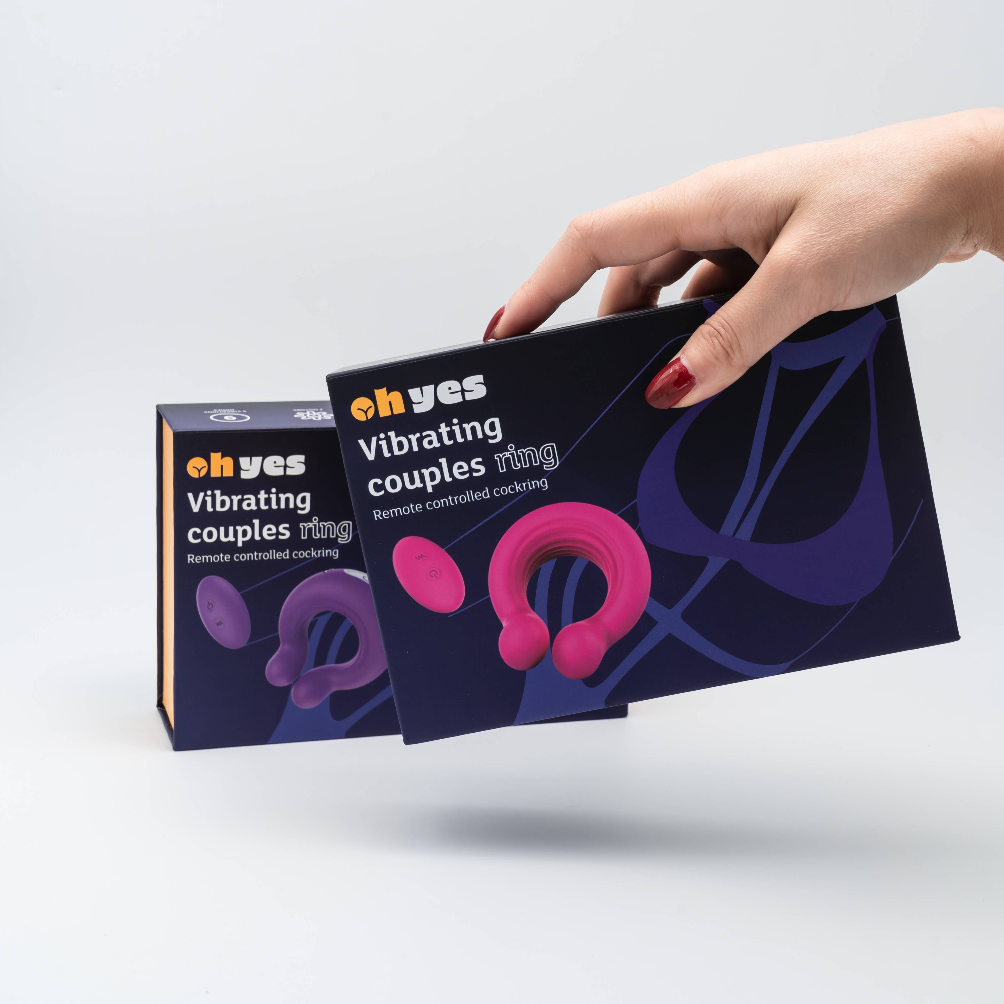 ohyes - Vendita all'ingrosso Sex toy - Vibrating Cockring - Anello di coppia con telecomando - Viola9