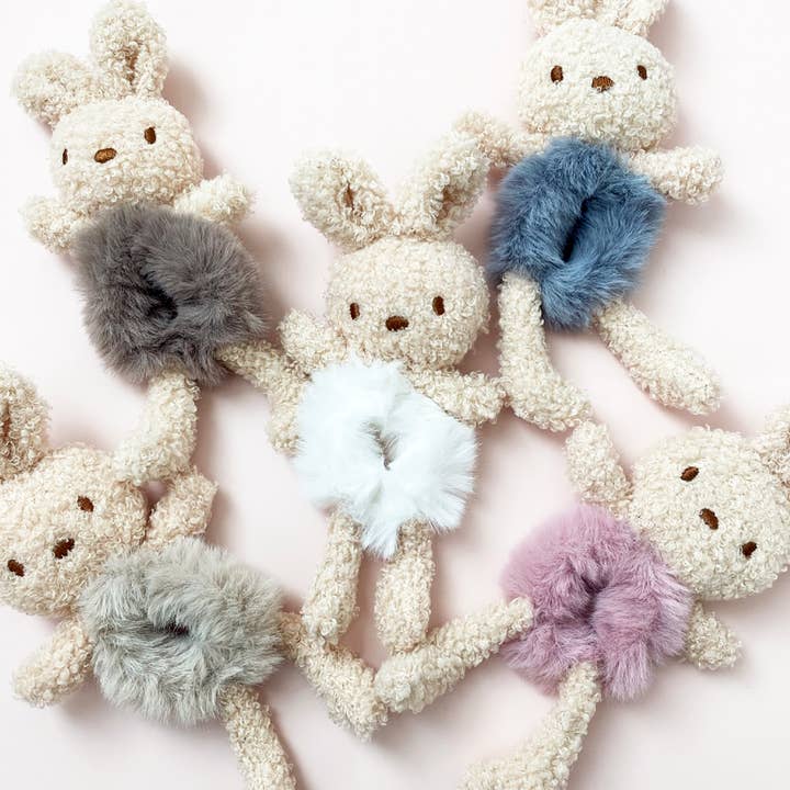 PopFizzCheers - Wholesale Stuffed/Plush Toy - Kids & Baby - Girl's Kid's Children's Stuffed Animal Bunny Scrunchie