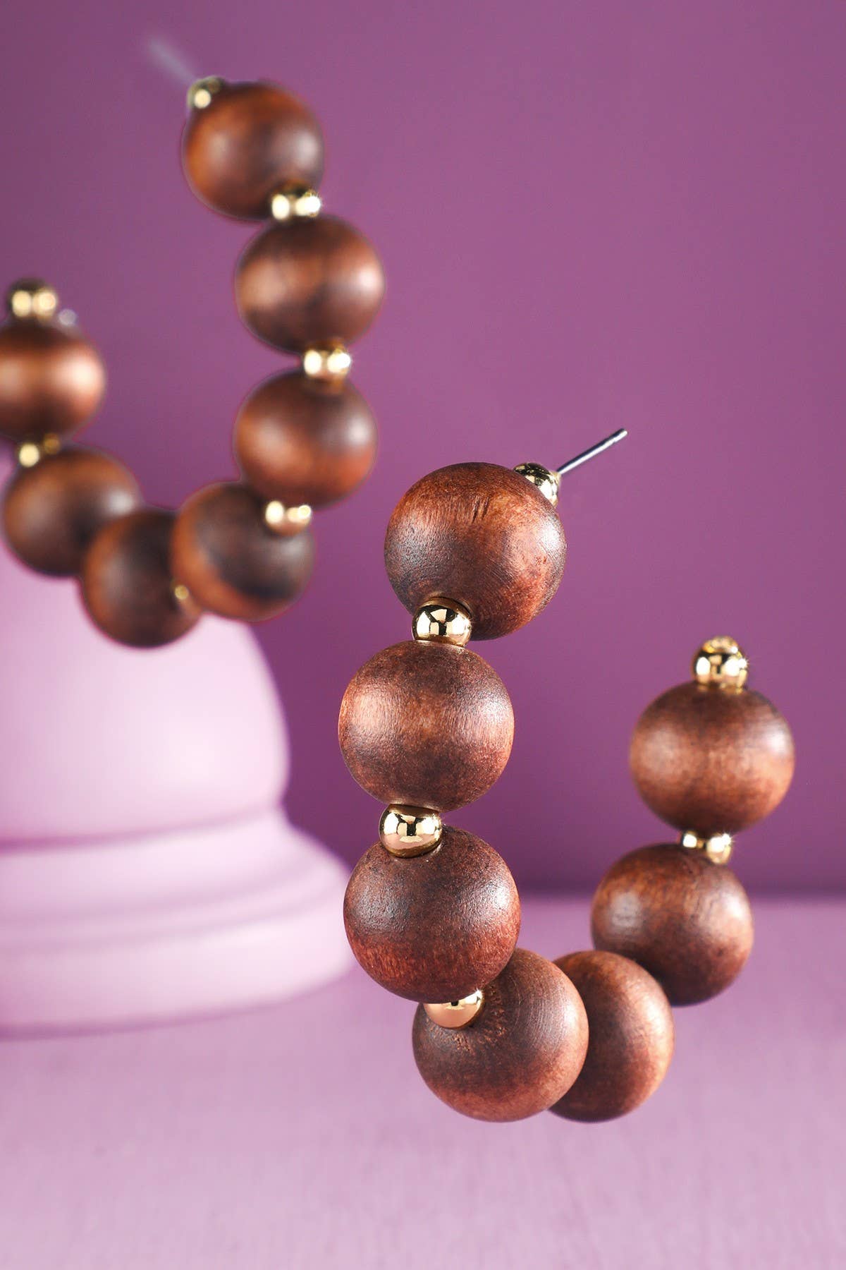 Urbanista - Wholesale Hoop Earrings - Beaded Open Hoop Earrings7