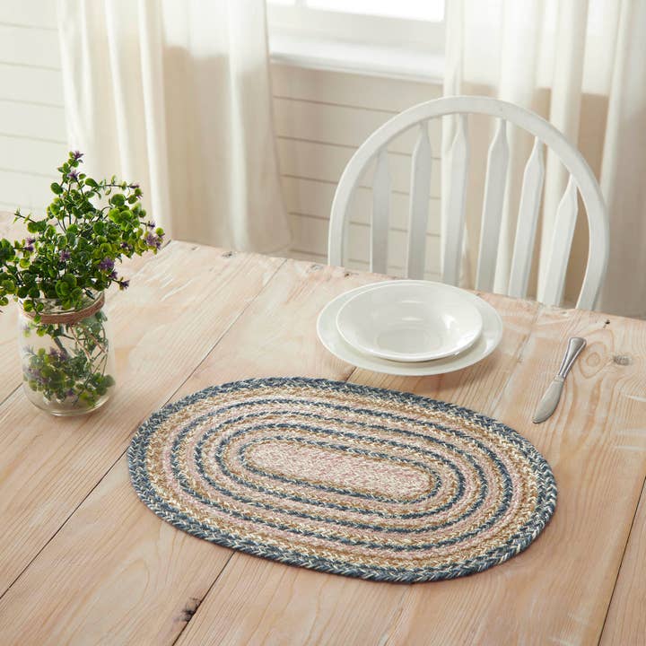 VHC Brands - Wholesale Placemat - Kaila Jute Oval Placemat 13x190