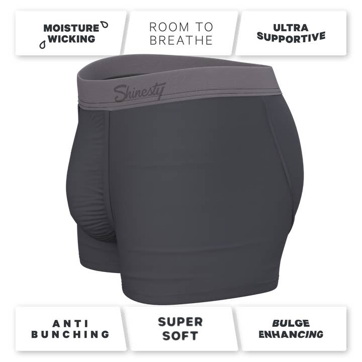 Shinesty, Inc - Wholesale Underwear – Men's - The Slate Expectations | Grey Tonal Ball Hammock® Pouch Trunks Underwear3