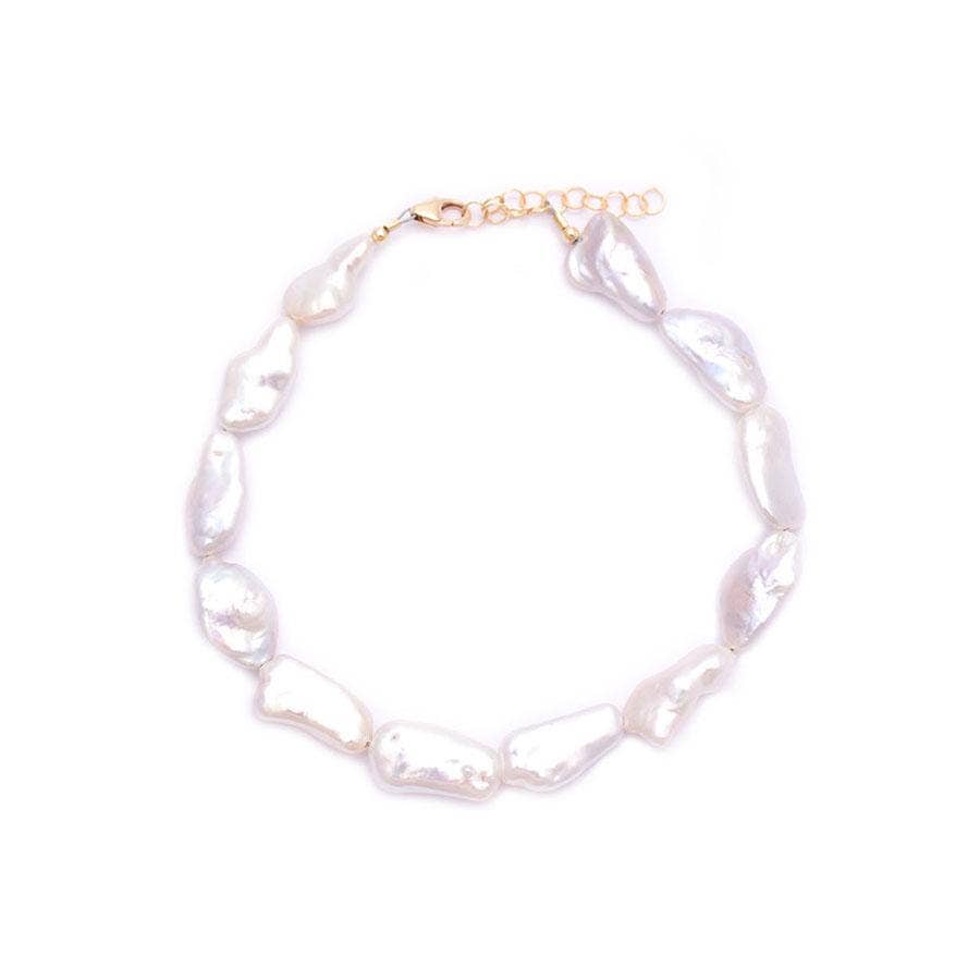 gold & gray - Wholesale Anklet - Keshi Pearl Anklet0