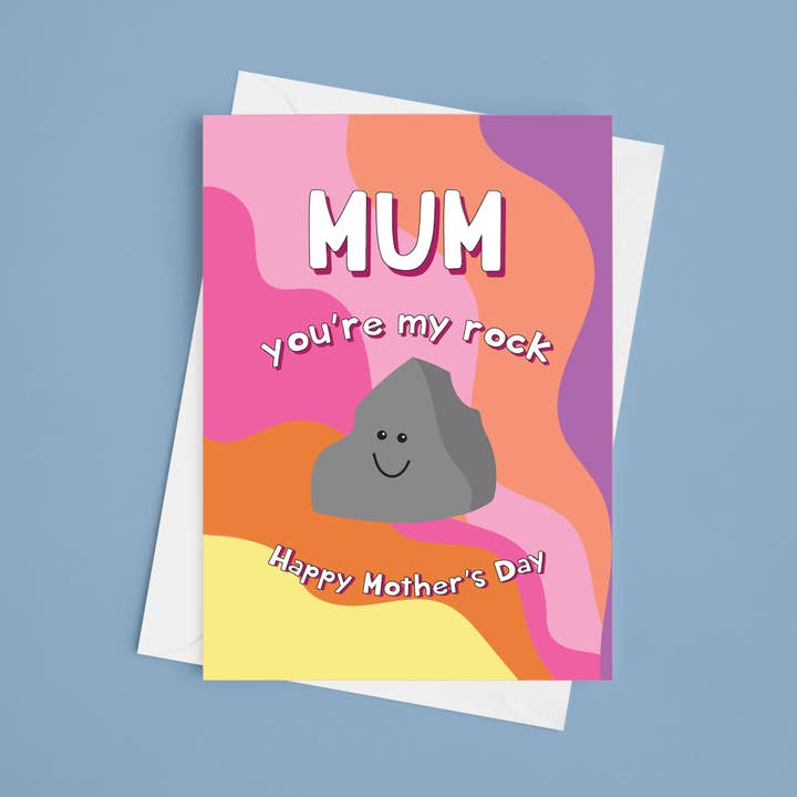 Mum You're My Rock - Cartão 5x7 Dia das Mães por atacado de Laura Lonsdale