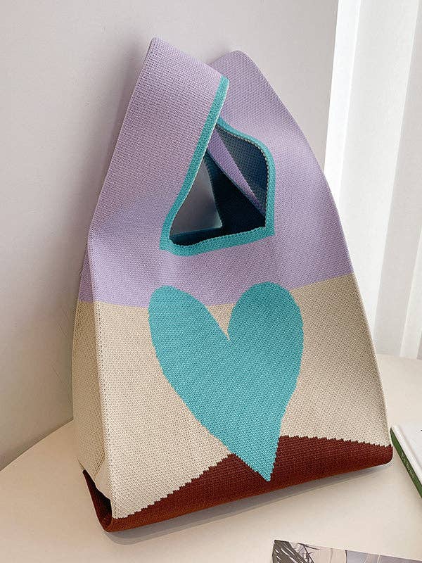 FurDecoration - Venta al por mayor Bolsa de asa- Mujer - Bolsos con estampado de corazones coloridos6