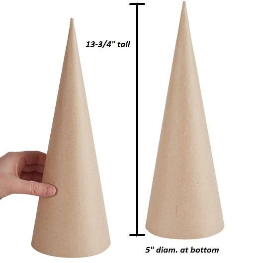 Factory Direct Craft - Wholesale Craft Supplies - 13-3/4" H x 5" Dia -Paper Mache Craft Cones with Open Bottom