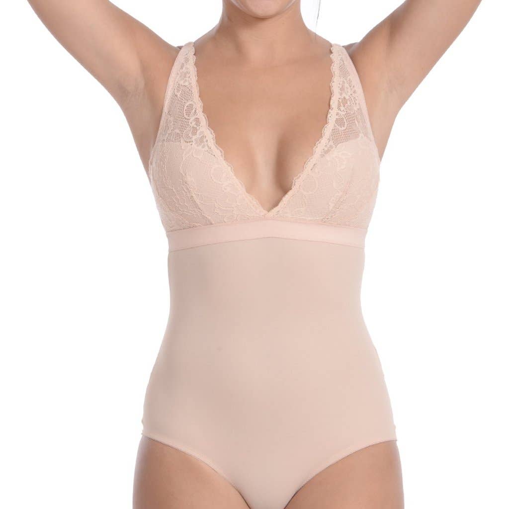 Naakt Lingerie look full bodysuit shaper met mooie kanten details nude voor groothandel op Faire0