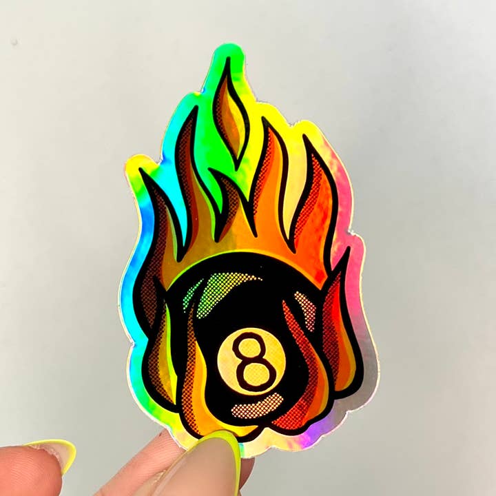 8 Ball + Holographic Sticker for wholesale by Seventh Eclectic