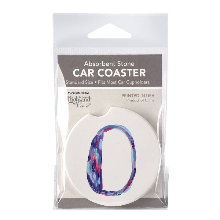 Conimar Promotions - Wholesale Coasters - "Monogram O" 1 Pack Absorbent Stone Car Coaster 1