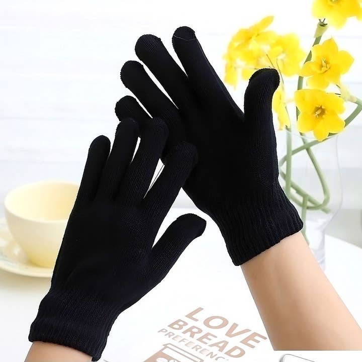 12pk Full Finger Stretch Warm Mittens Gloves for wholesale by Diacly