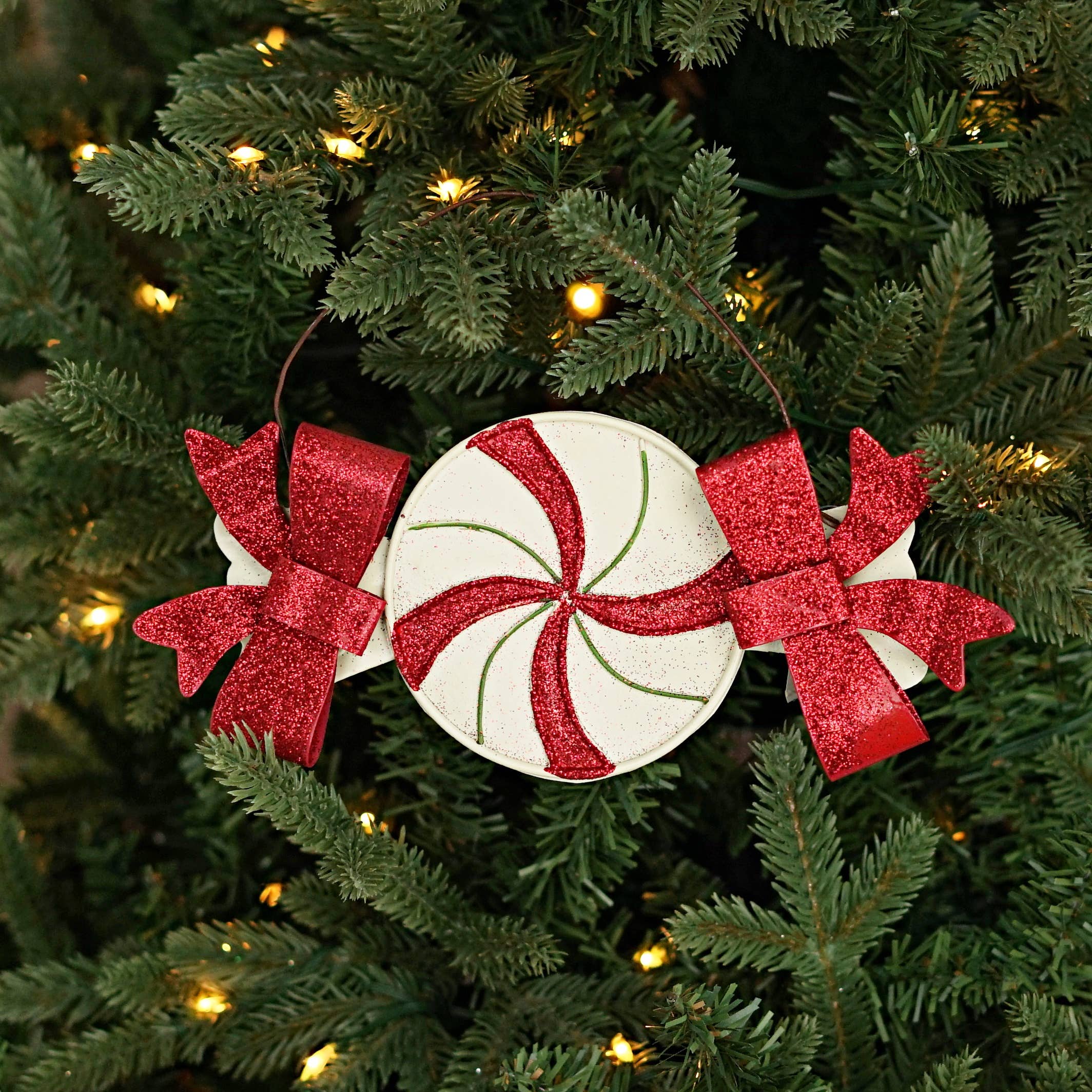 Impressive Enterprises, Inc. - Wholesale Ornament - M2266- Metal Peppermint Ornament- 8" x 3.75"0