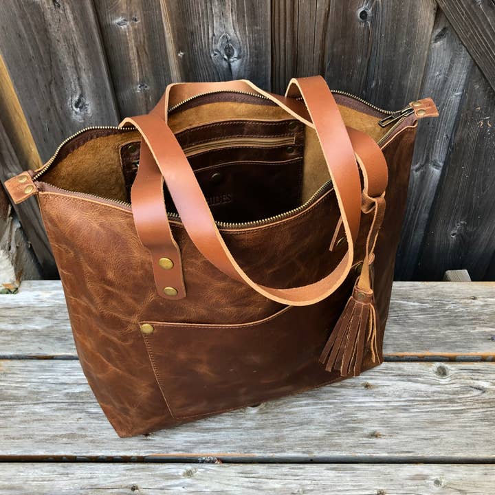 Hides - Vente Tote bag – femme - Sac en cuir avec fermeture éclair25