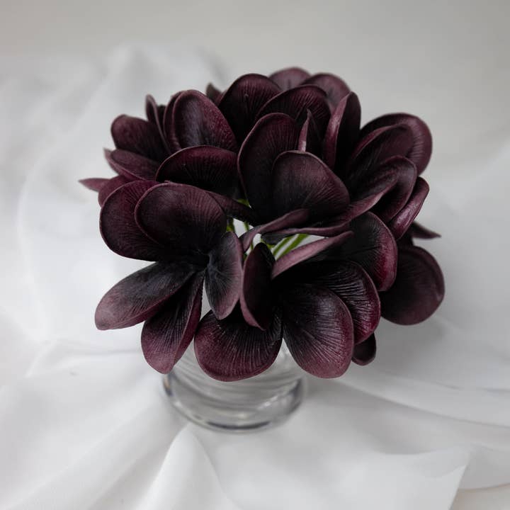 Realistic Artificial Flowers - Wholesale Artificial flowers - Midnight Frangipani Flowerhead ( 6 Pack )- Realistic Artificial Flowers2