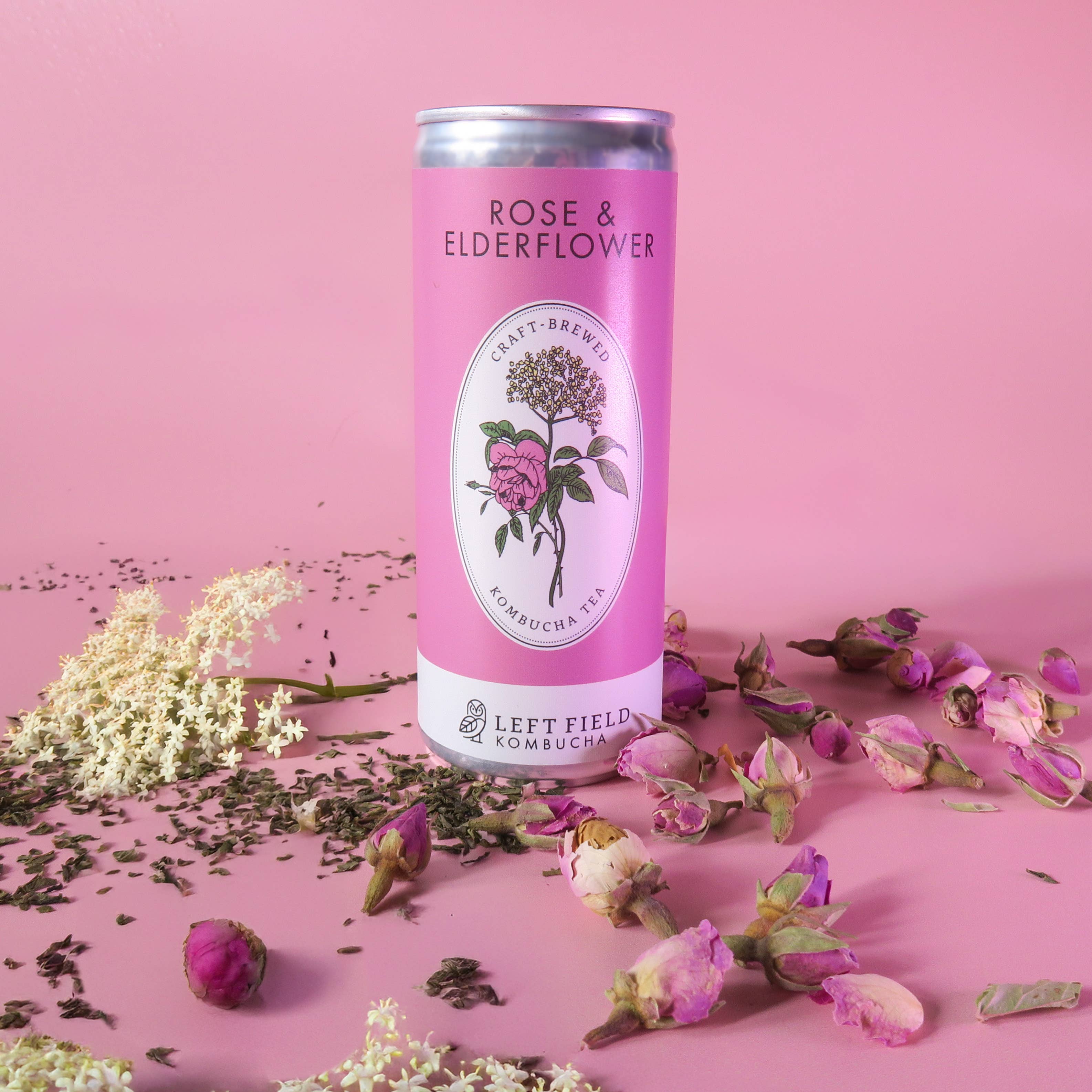 Left Field Kombucha - Vendita all'ingrosso Kombucha - Rosa e Sambuco