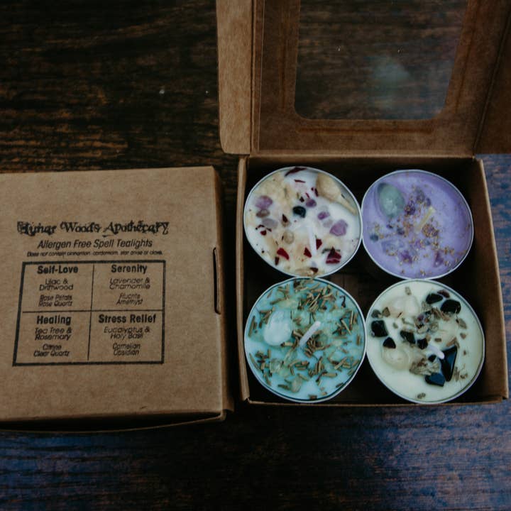 Lunar Woods Apothecary - Wholesale Tea Light Candles - Solstice Tealight Candle Set – Self-Love, Healing, Calming, Stress-Relief4