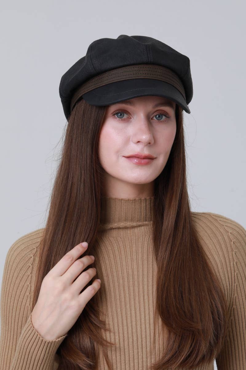 Leto Accessories - Wholesale Newsboy/Schoolboy Hat - Women's - Classic Military Officer Cap – Vintage Lieutenant Hat5