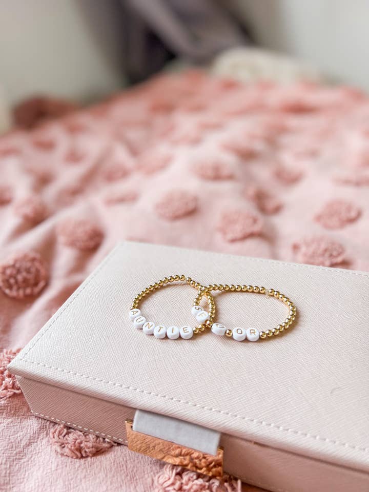 Custom Personalised Gold Plated Beaded Bracelet for wholesale by Shannon Grace Design