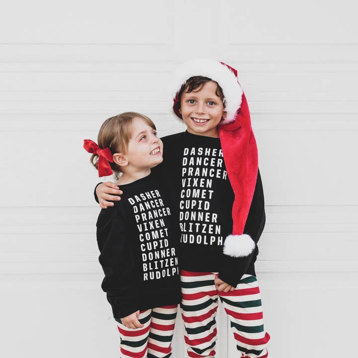 Reindeer Names Sweatshirt • Toddler, Kids + Adult Sizes for wholesale by Eli + Emery