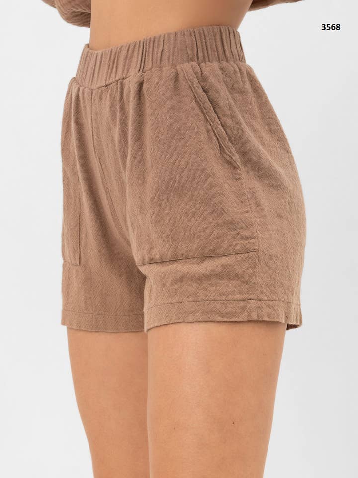 3568 Pantalones Cortos de Algodón para venta al por mayor de Blanca