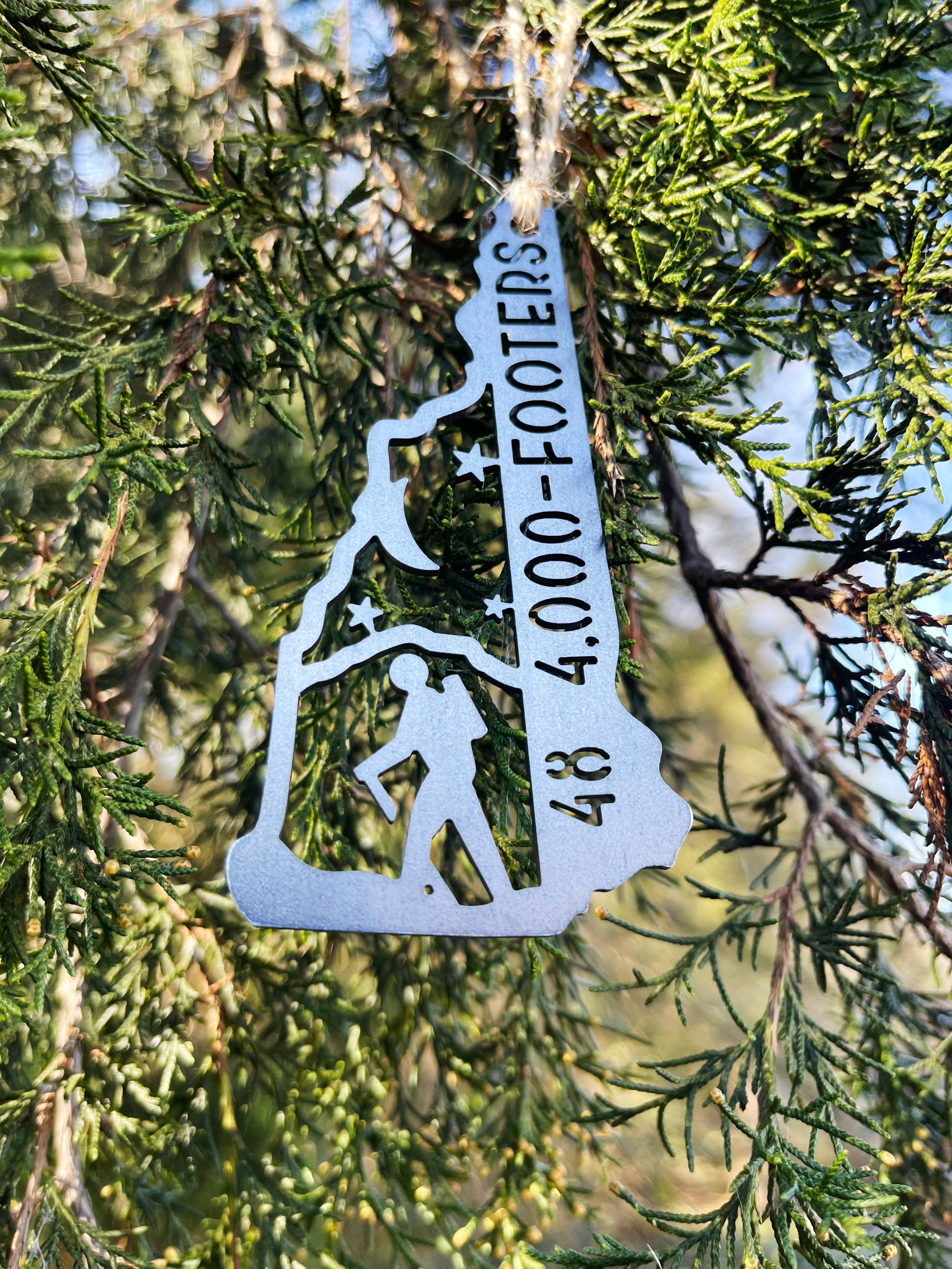 BE Creations & Designs, Inc. - Wholesale Ornament - New Hampshire State Hike 48 4000 Footers Raw Steel Ornament2