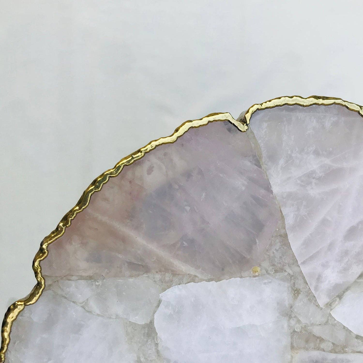 The Tangerine Store - Vendita all'ingrosso Tavolini - Tavolino laterale/caffè con bordo organico in agata e quarzo rosa4