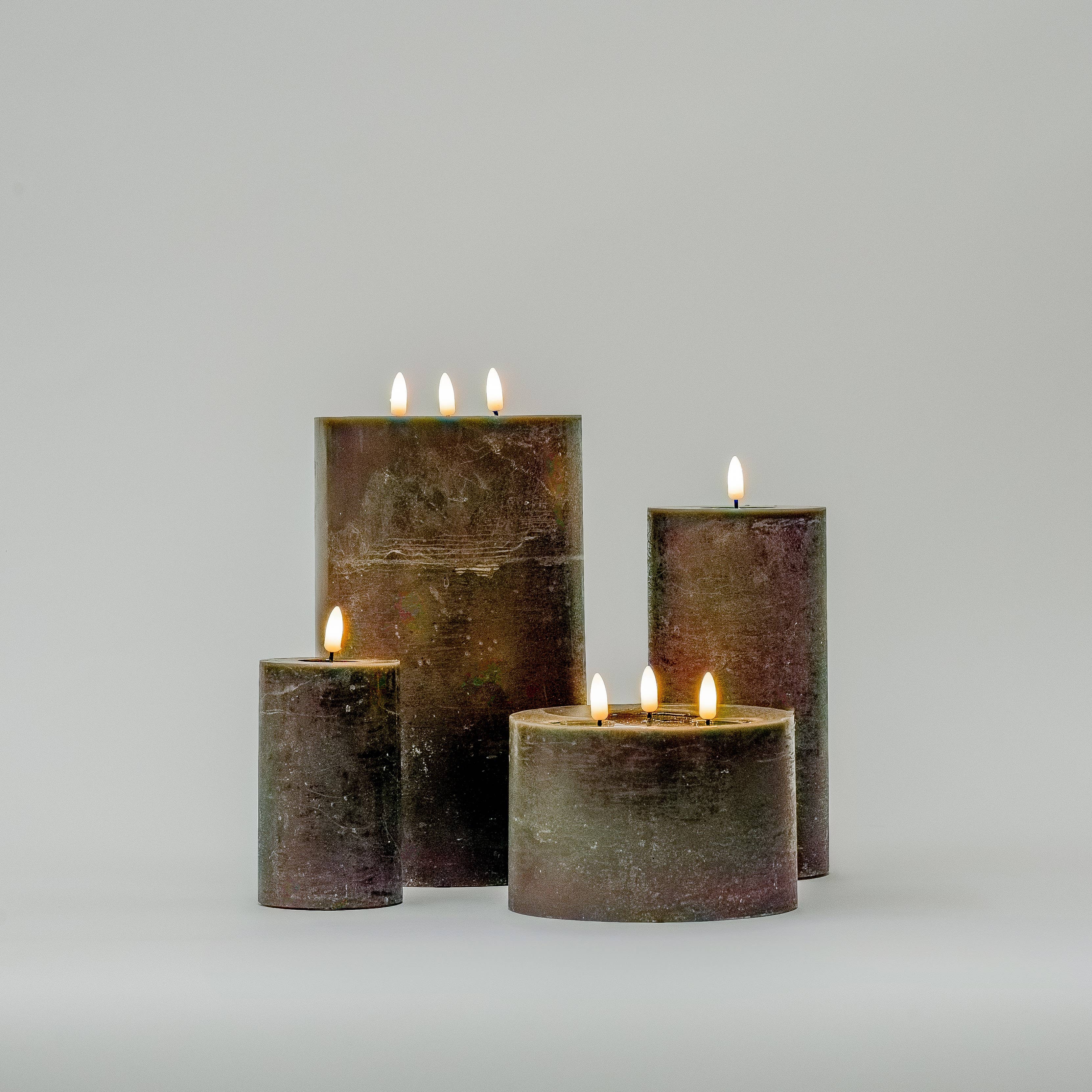 3 wick Large Gray Flameless Candle for wholesale on Faire1