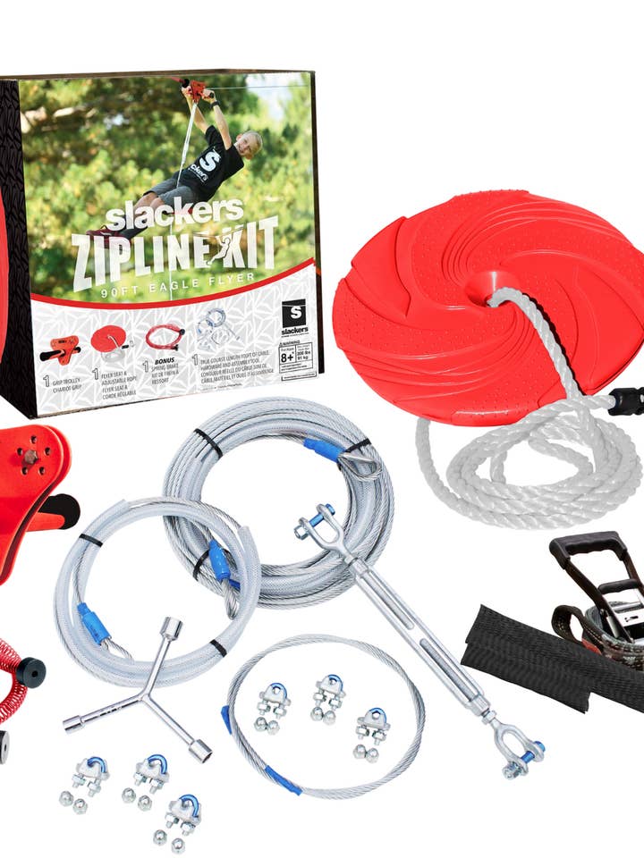 Slackers 90' Zipline With Spring Brake and Zip Quick Ratchet for wholesale by b4Adventure
