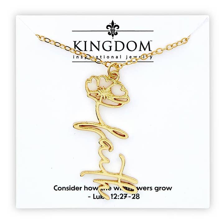 Faithworks by Creative Brands - Wholesale Pendant/Charm Necklace - Wildflower Faith Necklace