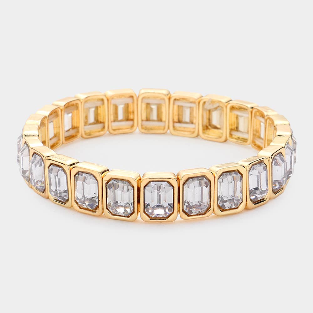 Sensibling Corp. – Pulseira de elo e corrente por atacado – Esmeralda Cut Stone Pulseira Evening2