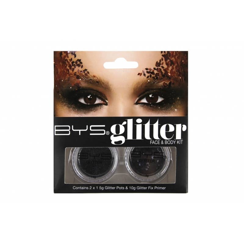 Beauty Pro - Wholesale Body Glitter/Shimmer - BYS Glitter Face and Body Kit BLACK 2pc0
