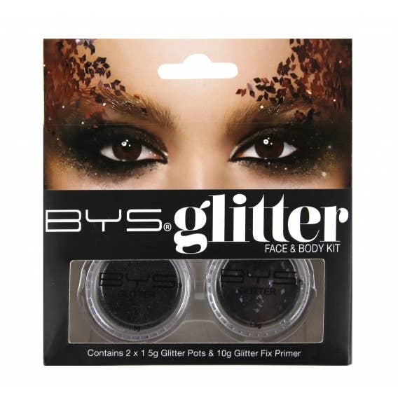Beauty Pro - Wholesale Body Glitter/Shimmer - BYS Glitter Face and Body Kit BLACK 2pc0