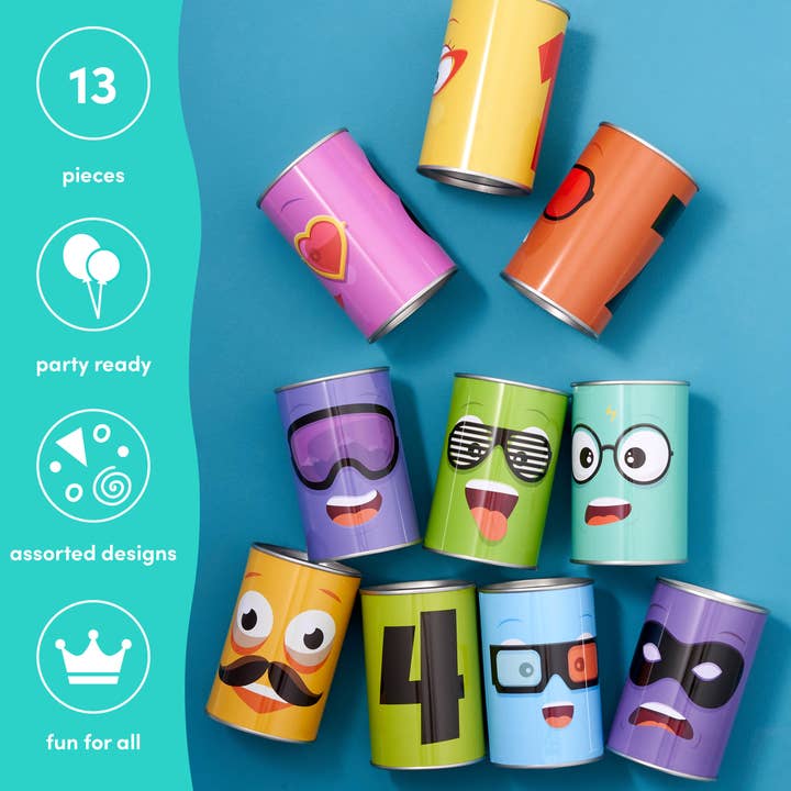 The Twiddlers - Wholesale Stacking game - Tin Can Alley Party Toss Game - 10 Metal Cans & 3 Bean Bags2