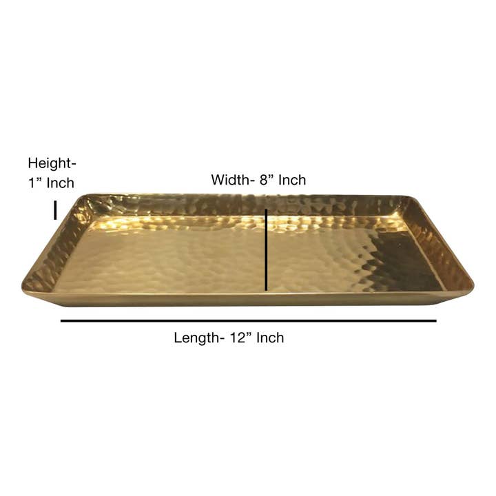 nu steel - Wholesale Decorative Tray - Rose Gold Hammered Decorative Vanity Tray1