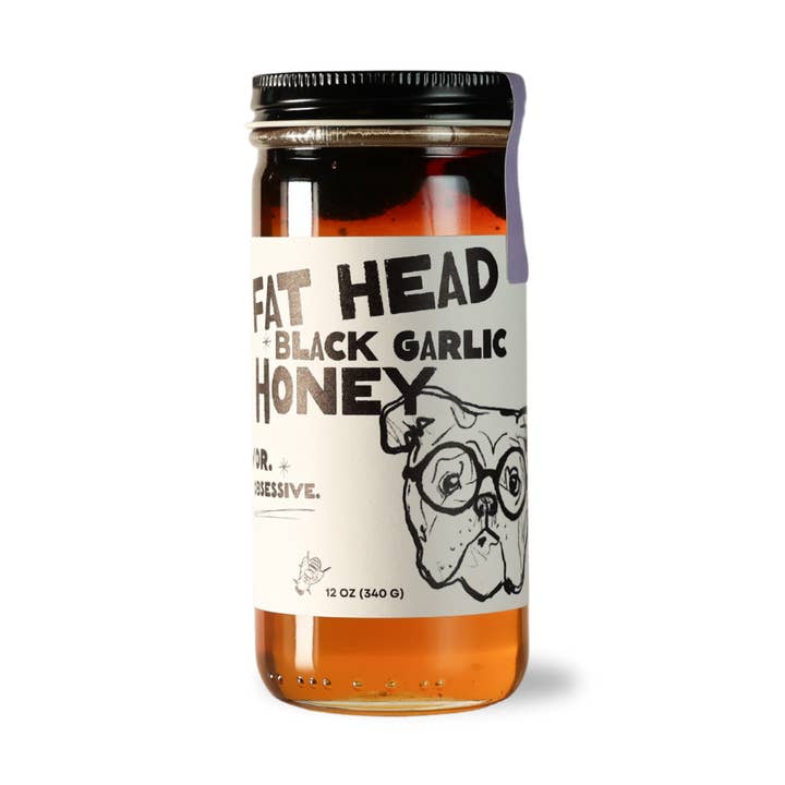 Fat Head Honey Farms - Wholesale Honey - 12 oz Black Garlic Honey0