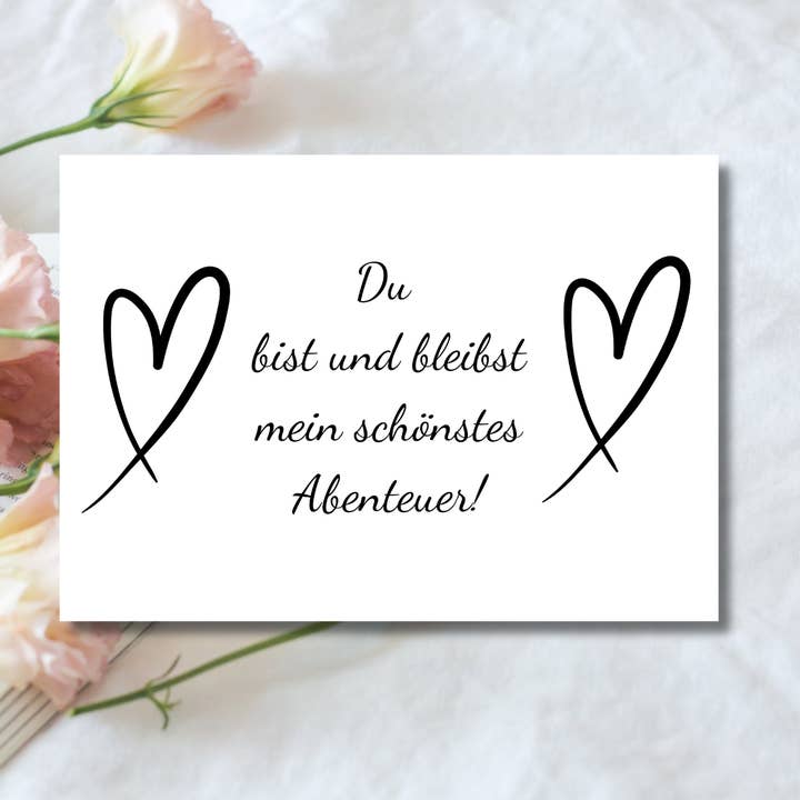 Herzkarte Abenteuer Postkarte Karte mit Herz, Herzen für den Großhandel von FreelingVenture