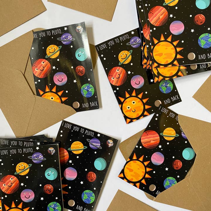 Space Card | I Love You Card | Planet Card | Anniversary for wholesale by BrollyWeather