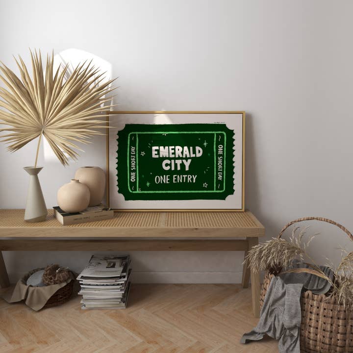 RM Decor Studio – wholesale Art print – Emerald City Singular Ticket Art Print