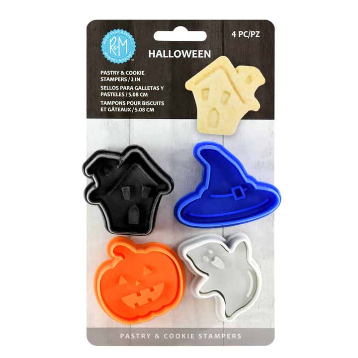 R&M International - Wholesale Cookie Cutter - Halloween Pastry & Cookie Stampers Set /4