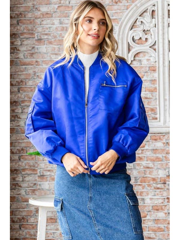 Veste bomber avec poche cargo à manches pour la vente par Lemon Tree