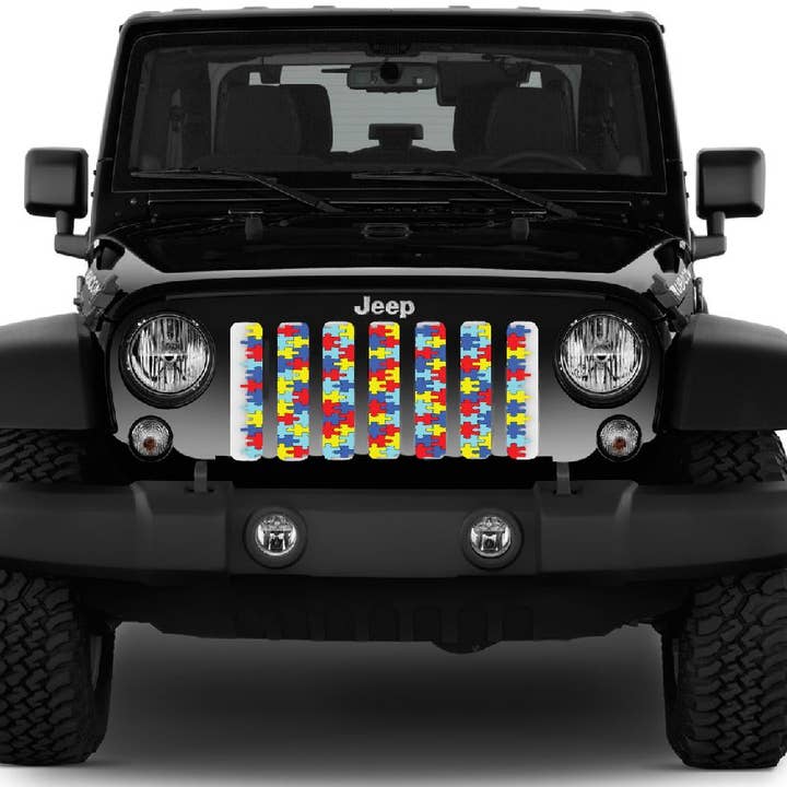 Dirty Acres - Wholesale Car Decorative Charm - Unisex - Autism Awareness Puzzle Piece Grille Insert1
