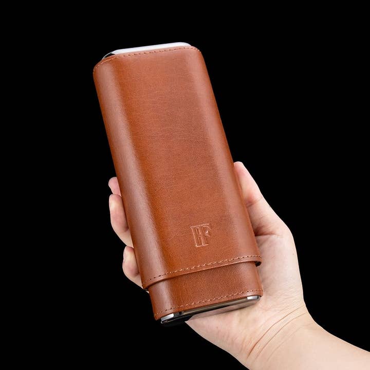 Fluid And Fire - Wholesale Humidor/Cigar Accessory - Vero 3-Slot Leather Travel Case – Compact Storage with Cedar Lining5