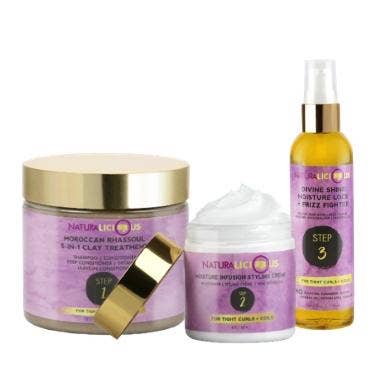 Naturalicious - Wholesale Haircare Set/Kit - Hello Gorgeous Hair Care System - Tight Curls4