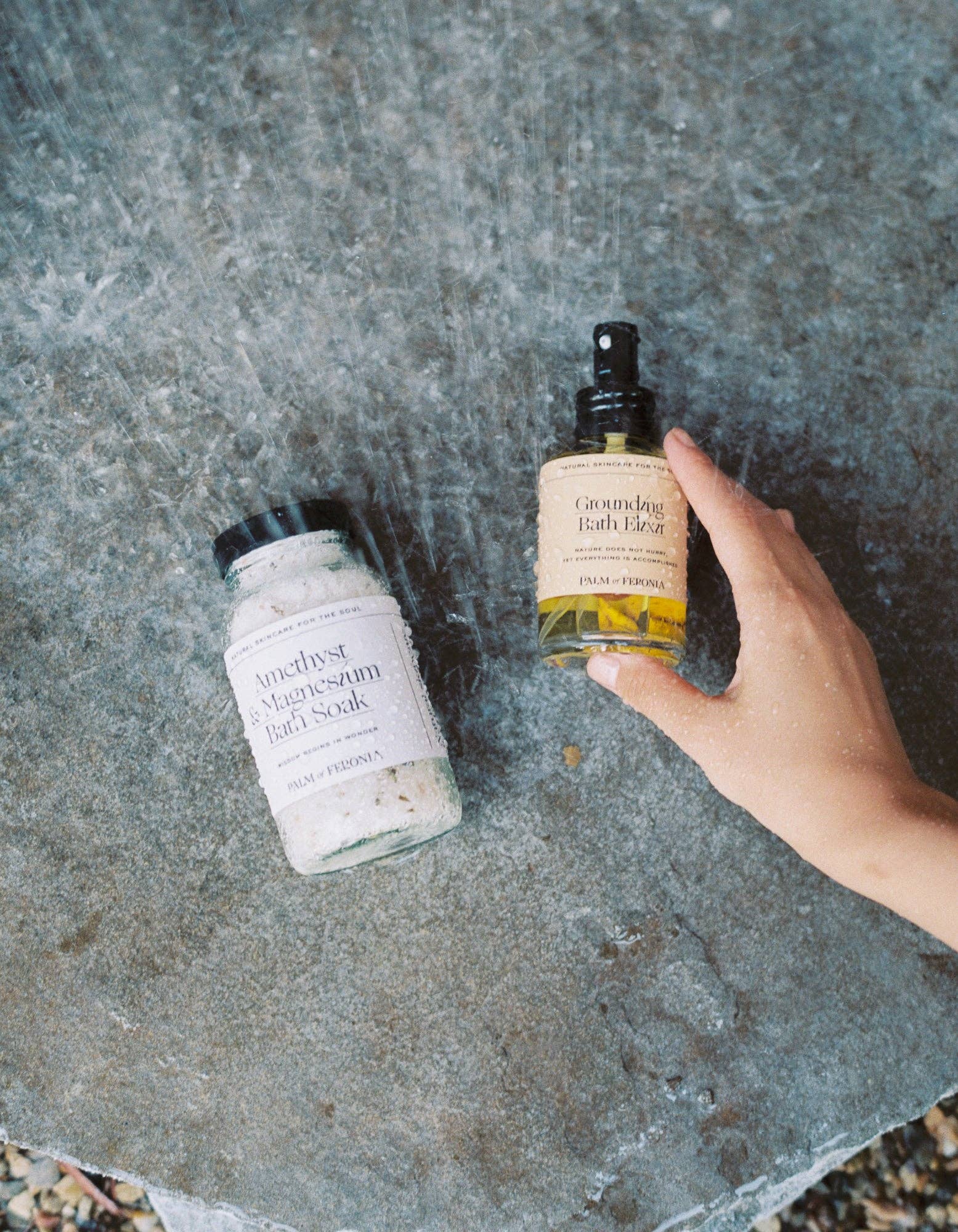 Palm of Feronia - Vendita all'ingrosso Sali da bagno - Ammollo da bagno con ametista e magnesio – ammollo di sali minerali per il riposo2