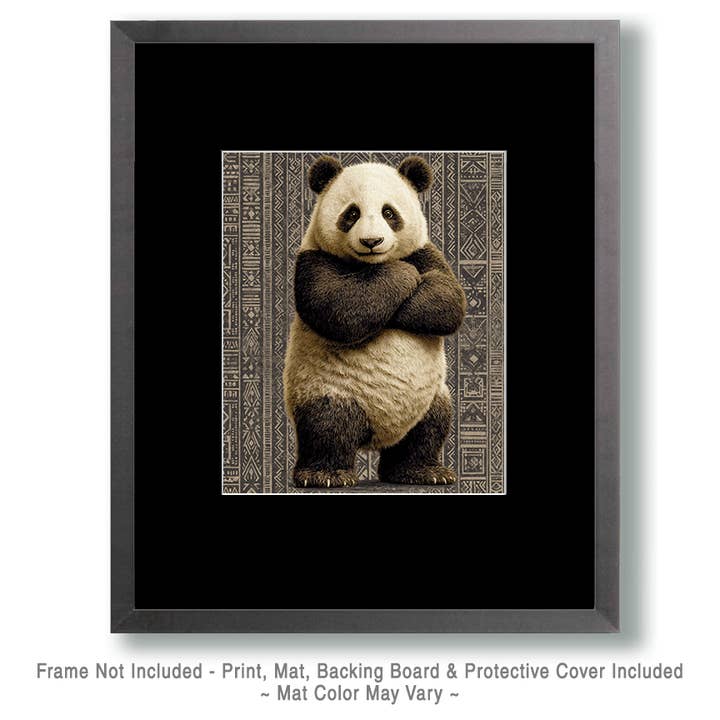 Mowbi - Wholesale Art Print - Vintage Panda Bear - Zoo Animals - Biophilic Wildlife Art Print - 8"x10" Artwork for 11"x14" Frame1